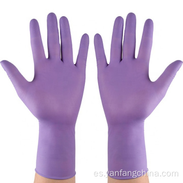 Guantes de látex de nitrilo de examen desechable sin polvo